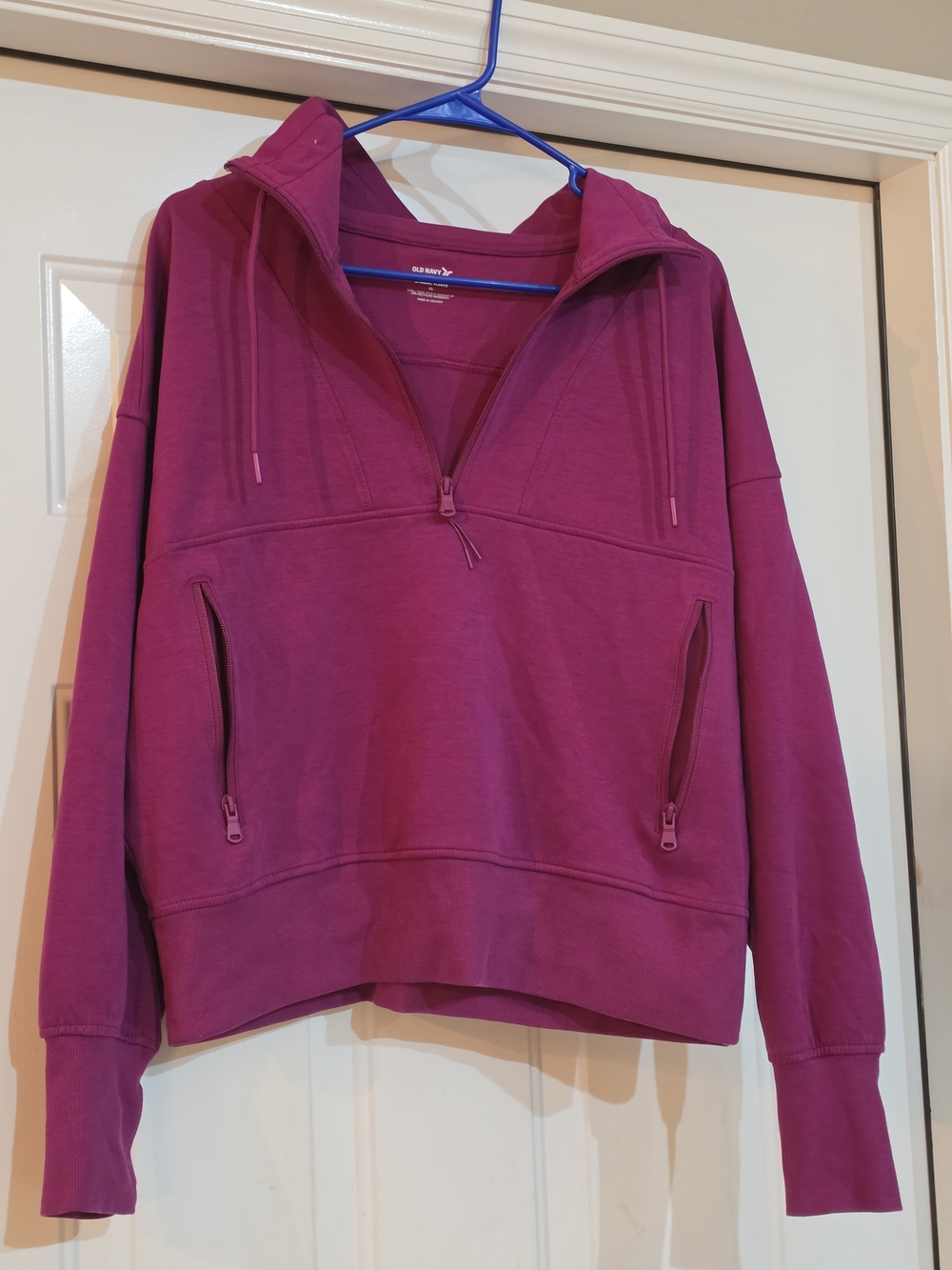Old Navy Women's Pink Magenta Half-Zip Pullover